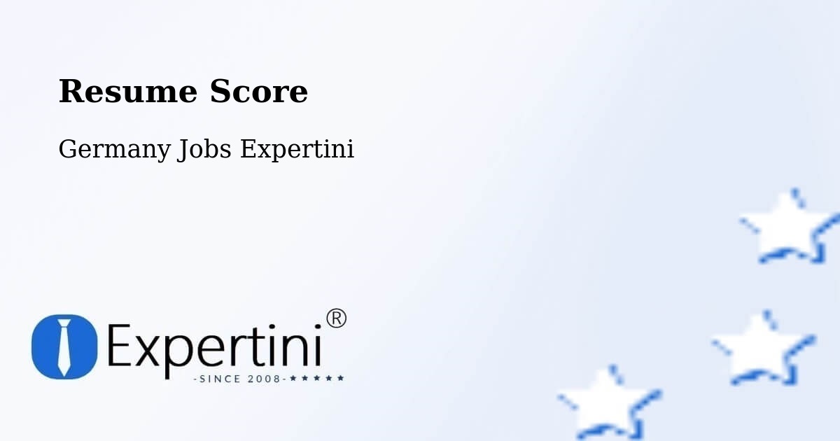 Resume Score - Germany Jobs Expertini